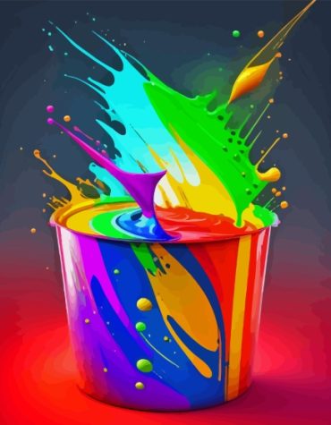 Abstract Colorful Splatter Paint By Numbers