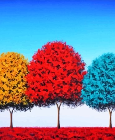 Colorful Nature Trees Paint By Numbers