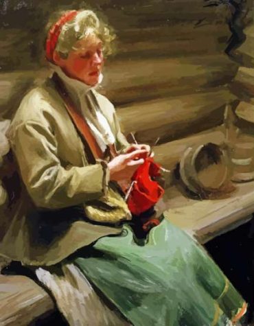 Knitting Lady Masterpiece Paint By Numbers