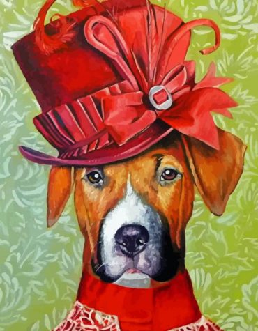 Victorian Dog and Hats Paint By Numbers