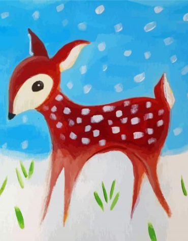 Winter Fawn Painting Kit Paint By Numbers