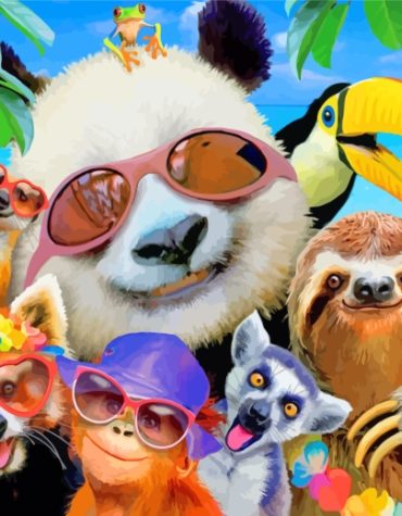 Cool Summer Animals Paint By Numbers