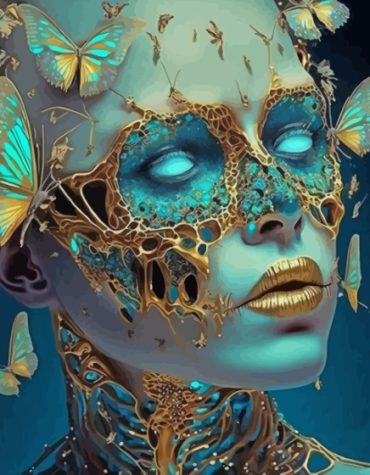 Butterflies Lady Paint By Numbers