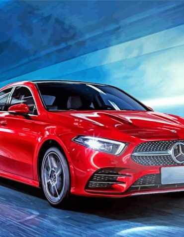 Red Mercedes Cars Paint By Numbers