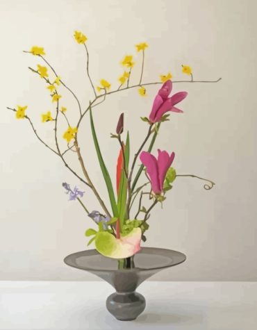 Japanese Ikebana Flowers Paint By Numbers