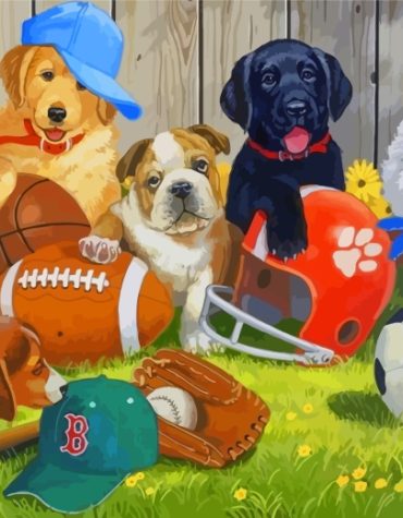 Black Dog Puppies Paint By Numbers