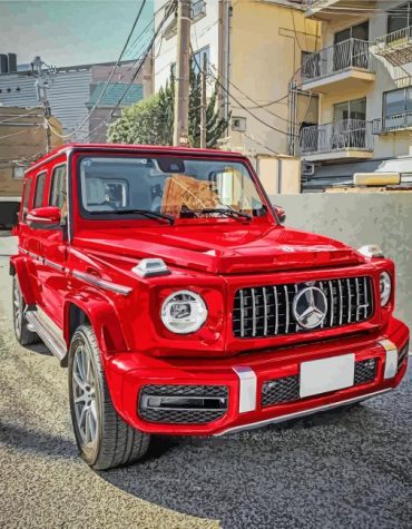 Red Mercedes Car Paint By Numbers