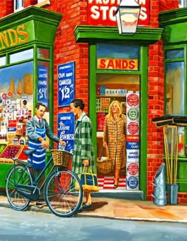Vintage Corner Store Paint By Numbers