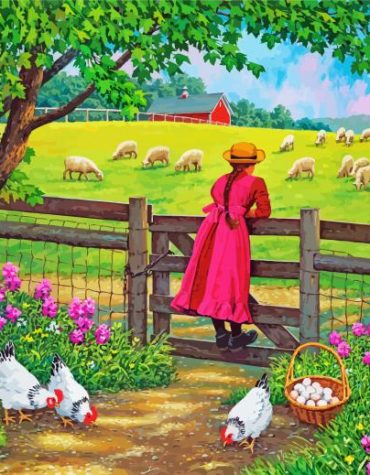 Country Farm Scene Paint By Numbers