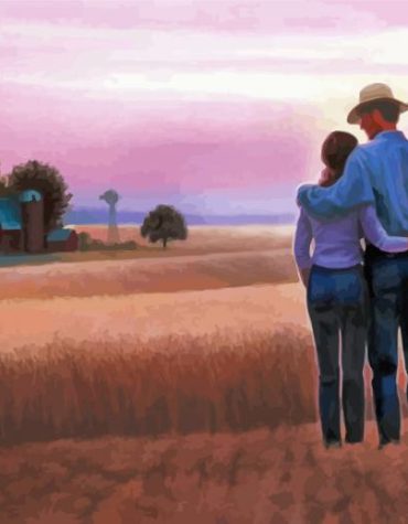 Romantic Sunset Field Paint By Numbers