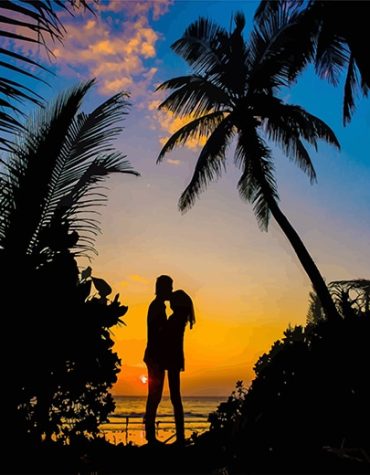 Romantic Couple Sunset Paint By Numbers