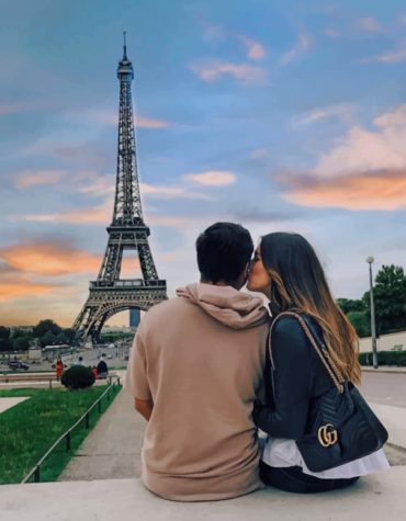 Romantic Eiffel Tower Scene Paint By Numbers