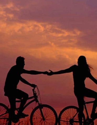 Cycling Couple Silhouette Paint By Numbers