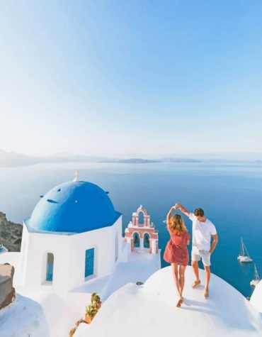 Romantic Santorini Scene Paint By Numbers