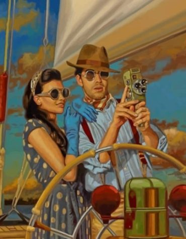 Romantic Vintage Beach Couple Paint By Numbers