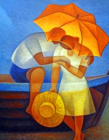 Romantic Couples Under Umbrellas Paint By Numbers