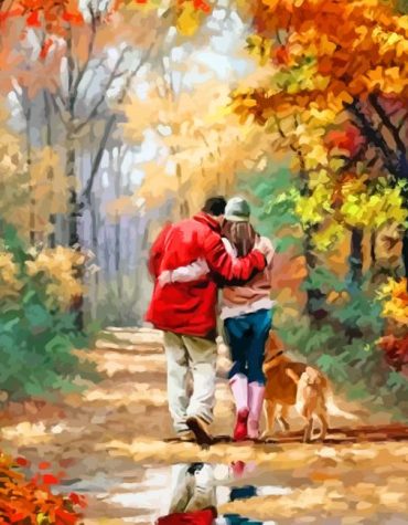 Romantic Autumn Stroll Paint By Numbers