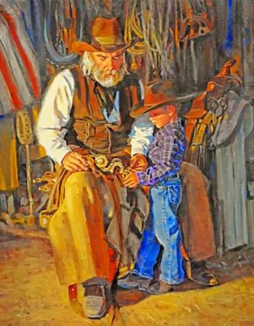 Cowboy and Grandfather Western Paint By Numbers