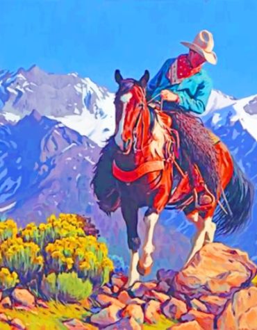 Western Cowboy Mountain Paint By Numbers