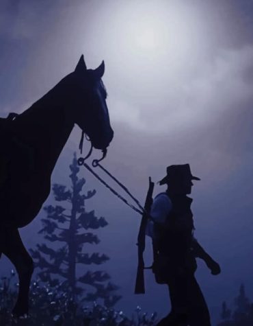 Cowboy on Horse Silhouette Paint By Numbers