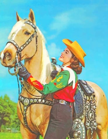 Cowgirl and Horse Duo Paint By Numbers