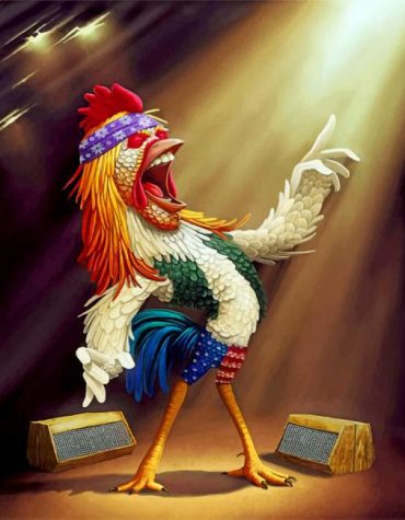 Crazy Chicken Bird Paint By Numbers