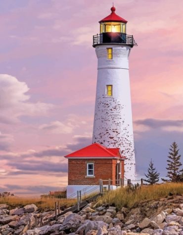 Crisp Point Lighthouse Scenic Michigan Paint By Numbers