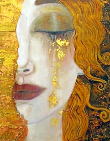 Crying Woman Gold Paint By Numbers