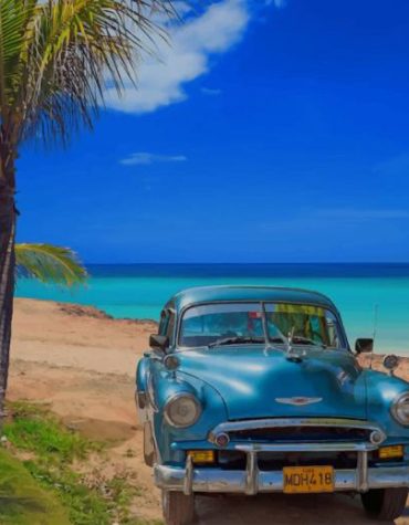 Cuba Vintage Blue Car Paint By Numbers