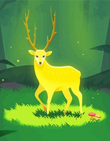 Cute Gold Deer Paint By Numbers