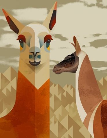 Cute Llamas Pop Art Paint By Numbers