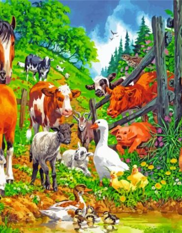 Countryside Animals Paint By Numbers