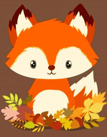 Cute Fox Fun for Kids Paint By Numbers