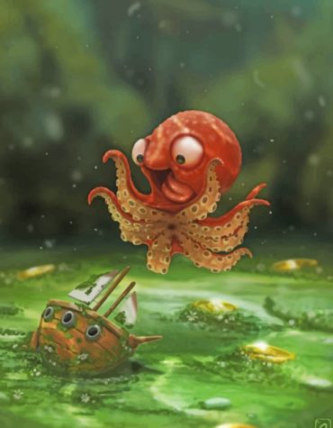Adorable Kraken Fantasy Paint By Numbers