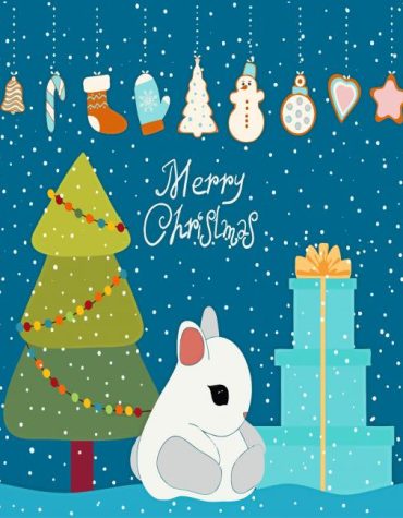 Christmas Bunny Gift Scene Paint By Numbers