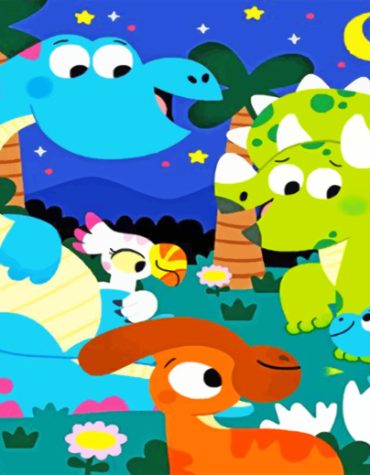 Adorable Dinosaur Adventures Paint By Numbers