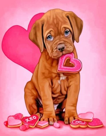 Cute Dogue De Bordeaux Paint By Numbers