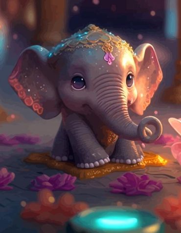Cute Elephant Paint By Numbers