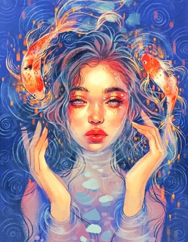 Cute Girl Pool Illustration Paint By Numbers