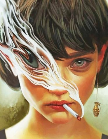 Cute Girl Smoking Paint By Numbers