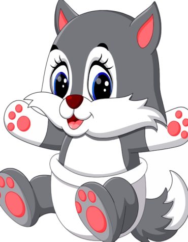 Cute Grey Baby Wolf Paint By Numbers