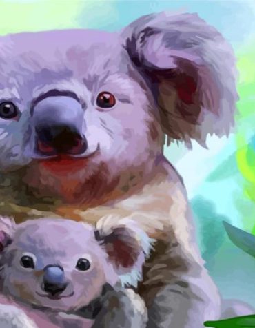 Cute Koala Family Paint By Numbers