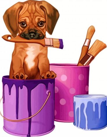 Cute Puppy Paint By Numbers