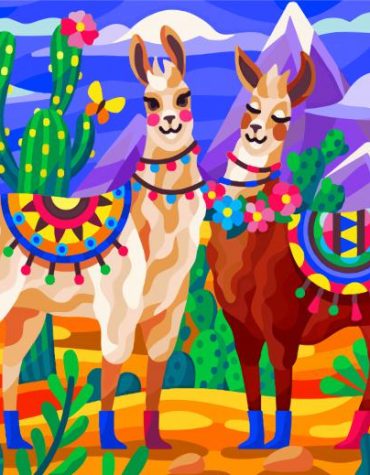 Cute Llamas Paint By Numbers