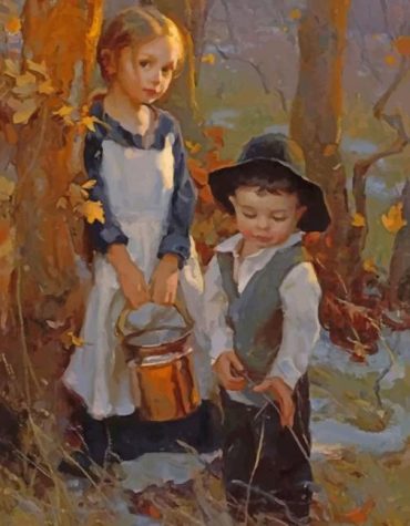 Cute Siblings Fun Paint By Numbers