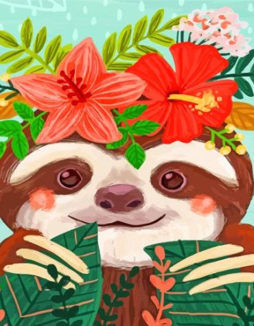 Adorable Sloth Animal Paint By Numbers