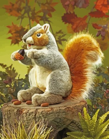 Adorable Squirrel Paint By Numbers