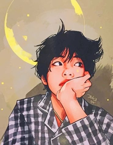 Cute Taehyung BTS Fan Art Paint By Numbers