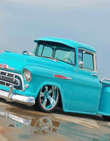 Cyan Chevy Truck Classics Paint By Numbers