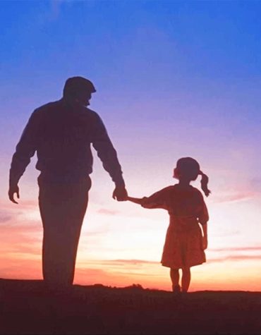 Dad and Daughter Sunset Paint By Numbers